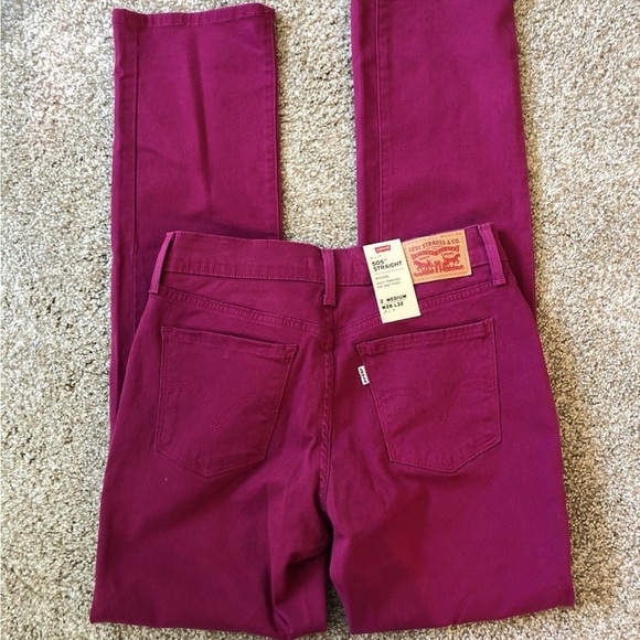Levis purple/fuchsia high rise 505 straight pants - Picture 8 of 9
